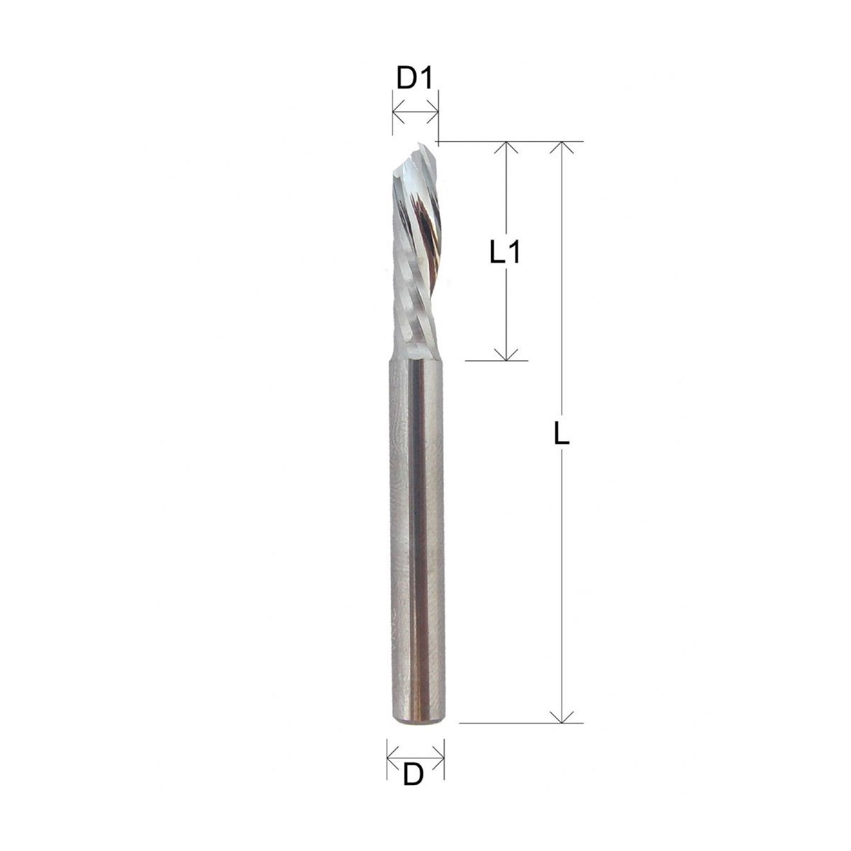 Fresa helicoidal de aresta única modelo Z1-8X8X100/45
