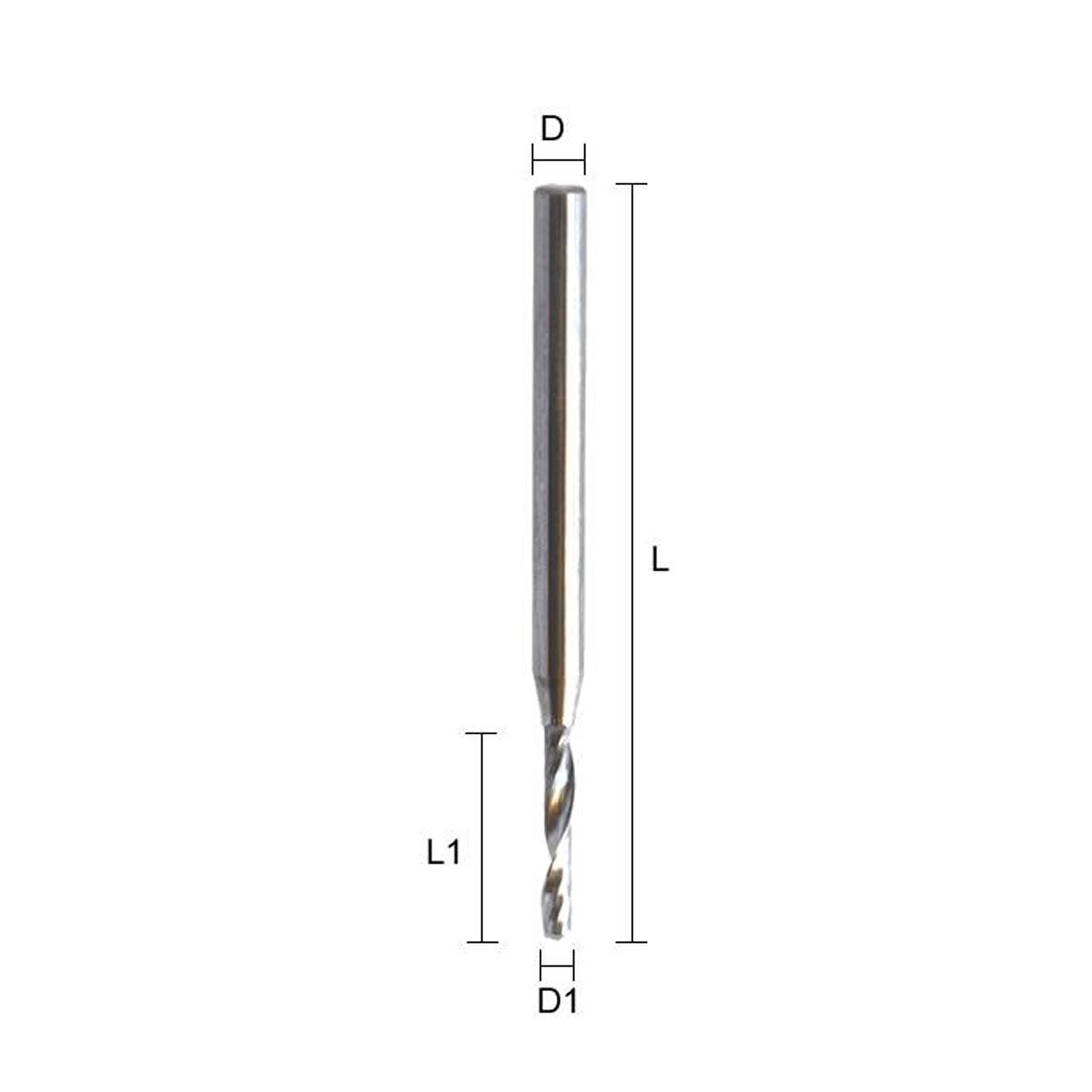 Fresa helicoidal de aresta única com hélice motriz Z1TALU-3X2X40/8