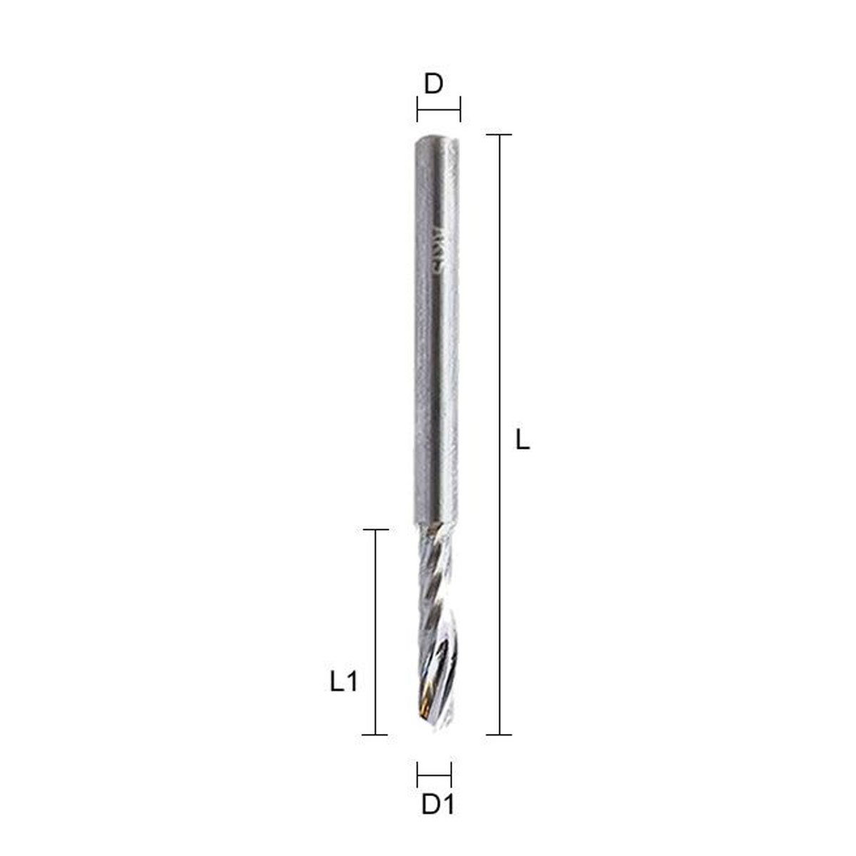 Fresa helicoidal de aresta única com hélice motriz Z1-3X3X40/10