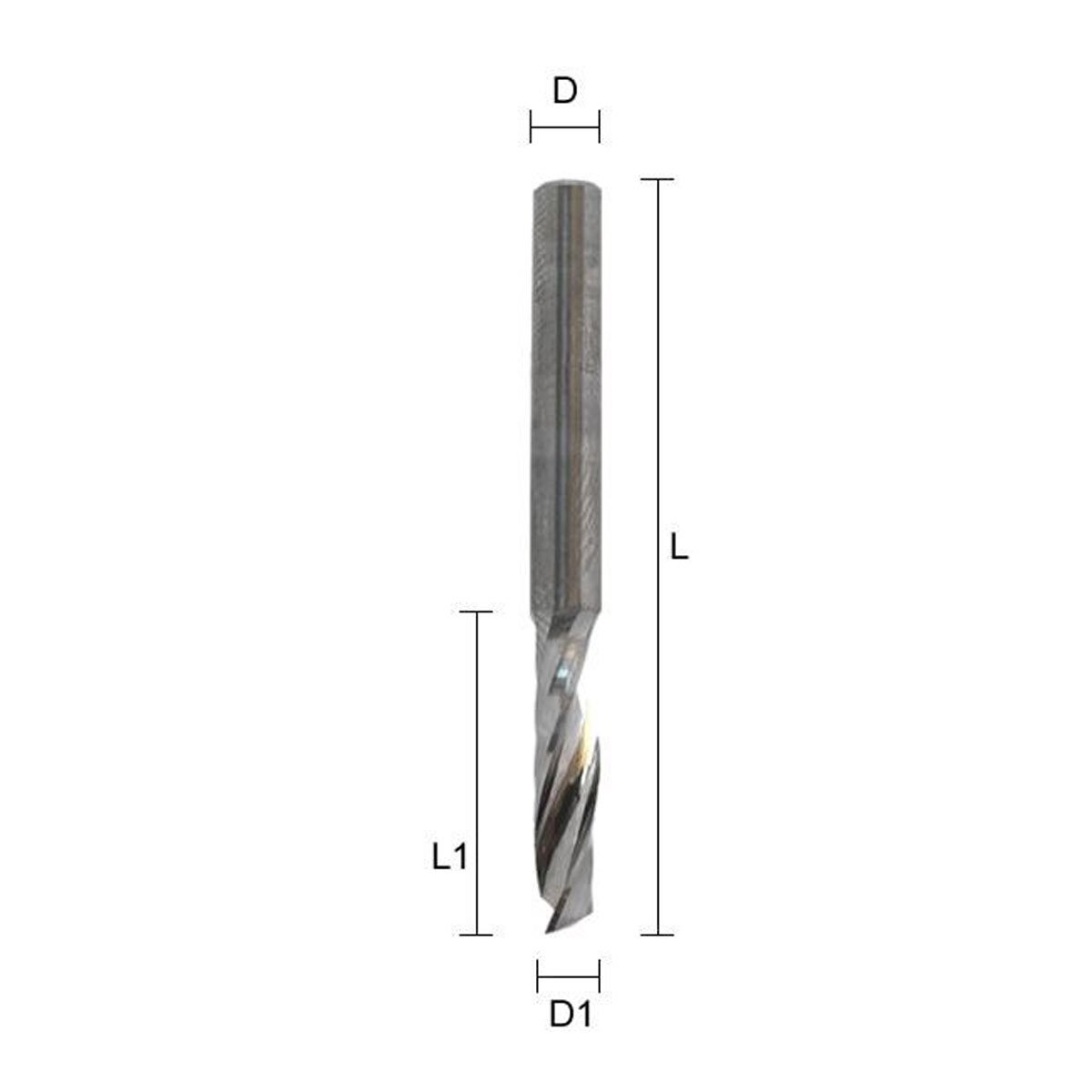 Cortador espiral de borda única com hélice de tração Z1-4X4X50/12 (hélice para destros)